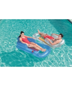 Poltrona gonfiabile per piscina con schienale e porta bicchiere, 164x84 cm - bestway 43028